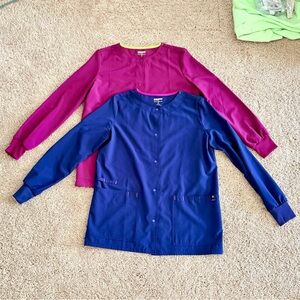 Scrubstar Burgundy and Navy Long Sleeve Scrub Tops